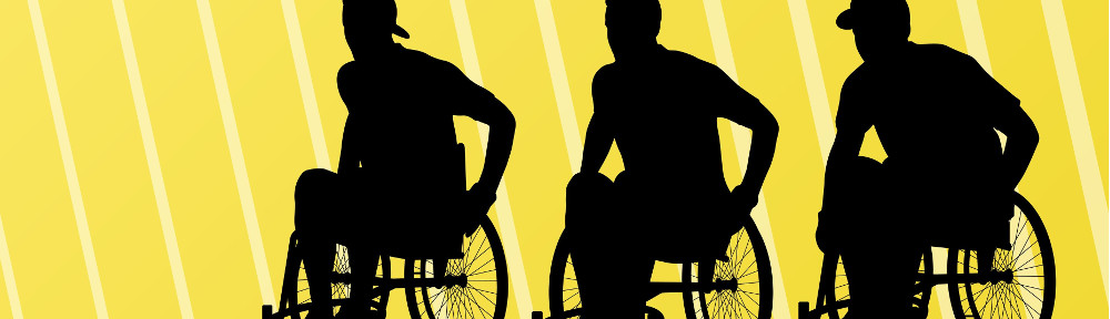 silhouettes di persone disabili in movimento